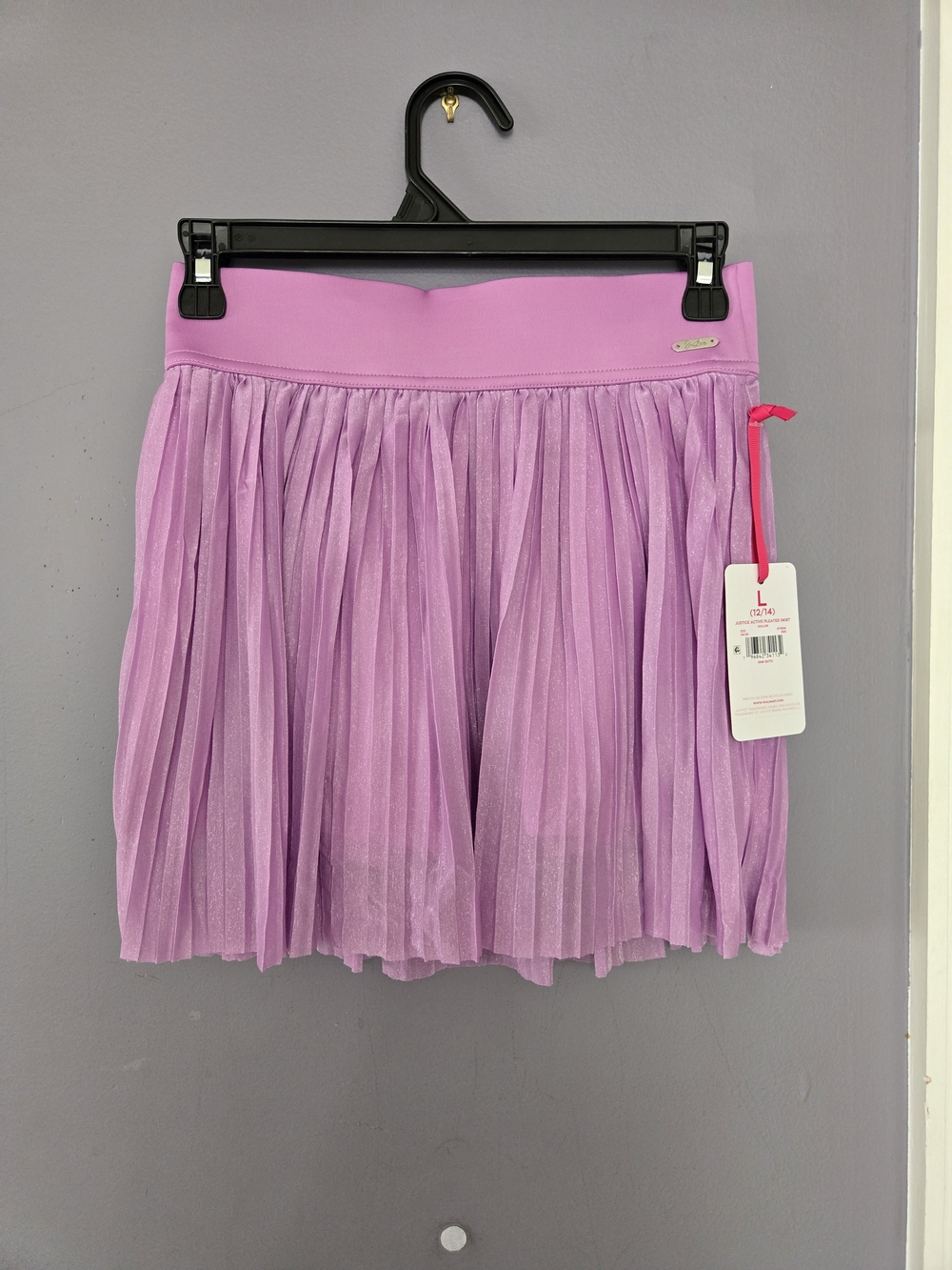 Justice Lilac Pleated Sparkle Skirt